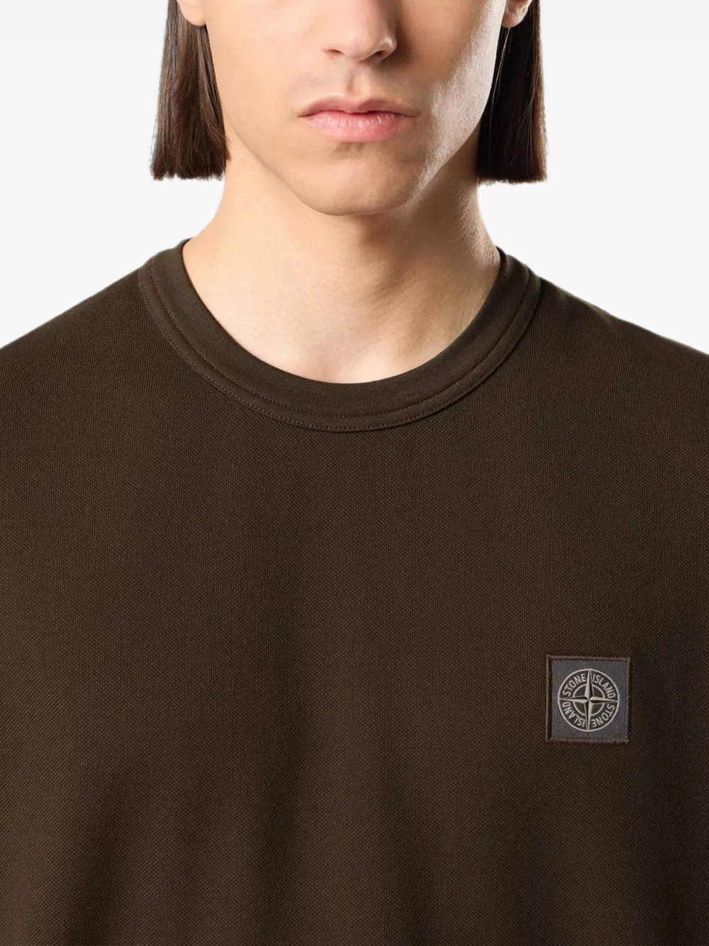 Stone Island 2100015 50 2 katoenen piqué T-shirt Bruin