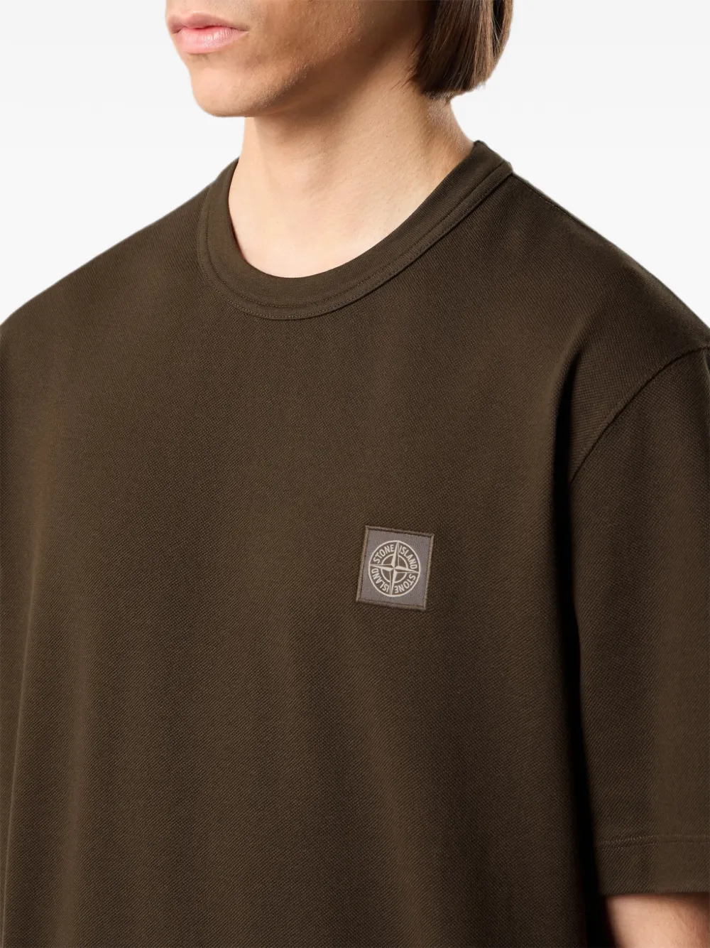 Stone Island 2100015 50 2 katoenen piqué T-shirt Bruin