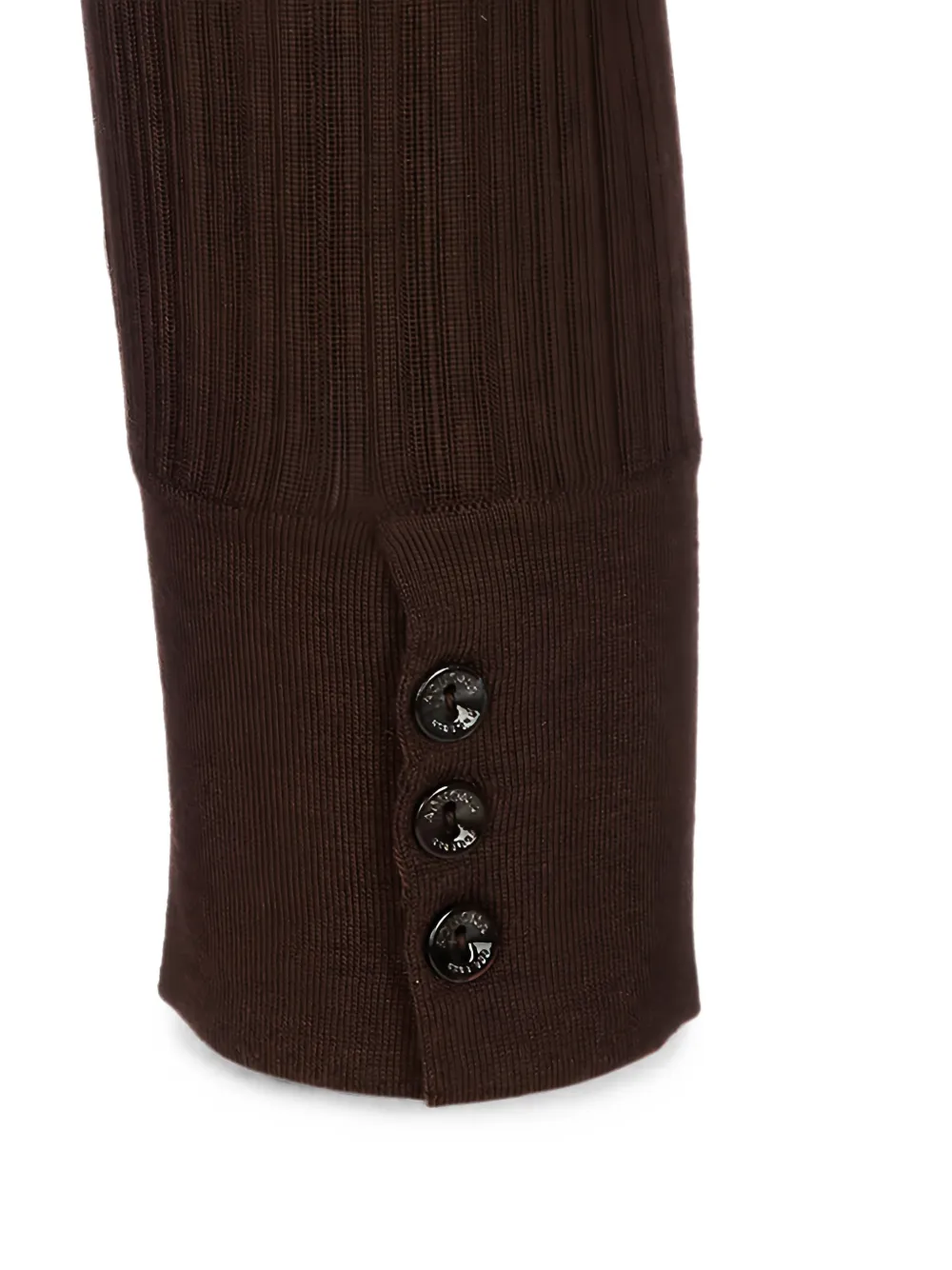 Agnona Ribgebreide top met knoopmanchetten Bruin