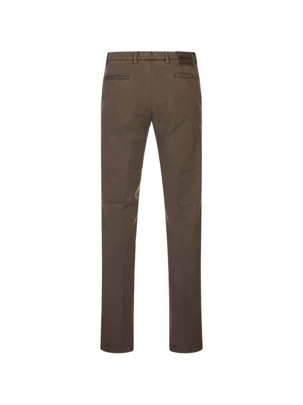 Kiton Straight broek met logopatch Bruin