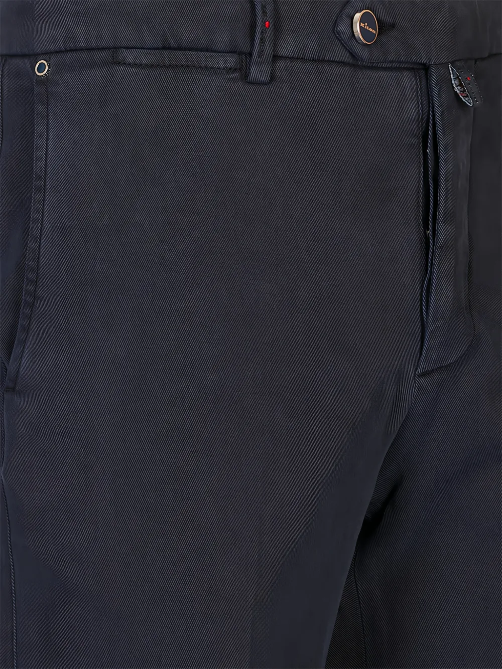 Kiton Broek met toelopende pijpen en logo-patch Blauw