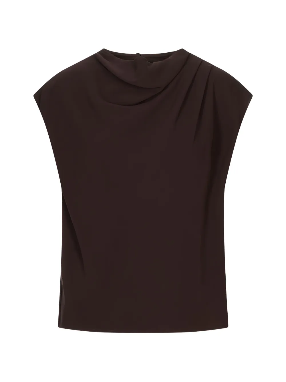 Agnona draped sleeveless blouse - Marrone