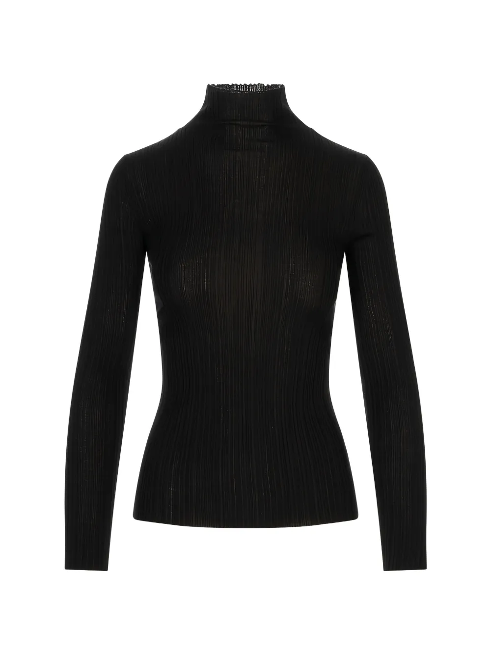 Agnona ribbed-knit high-neck sweater - Nero