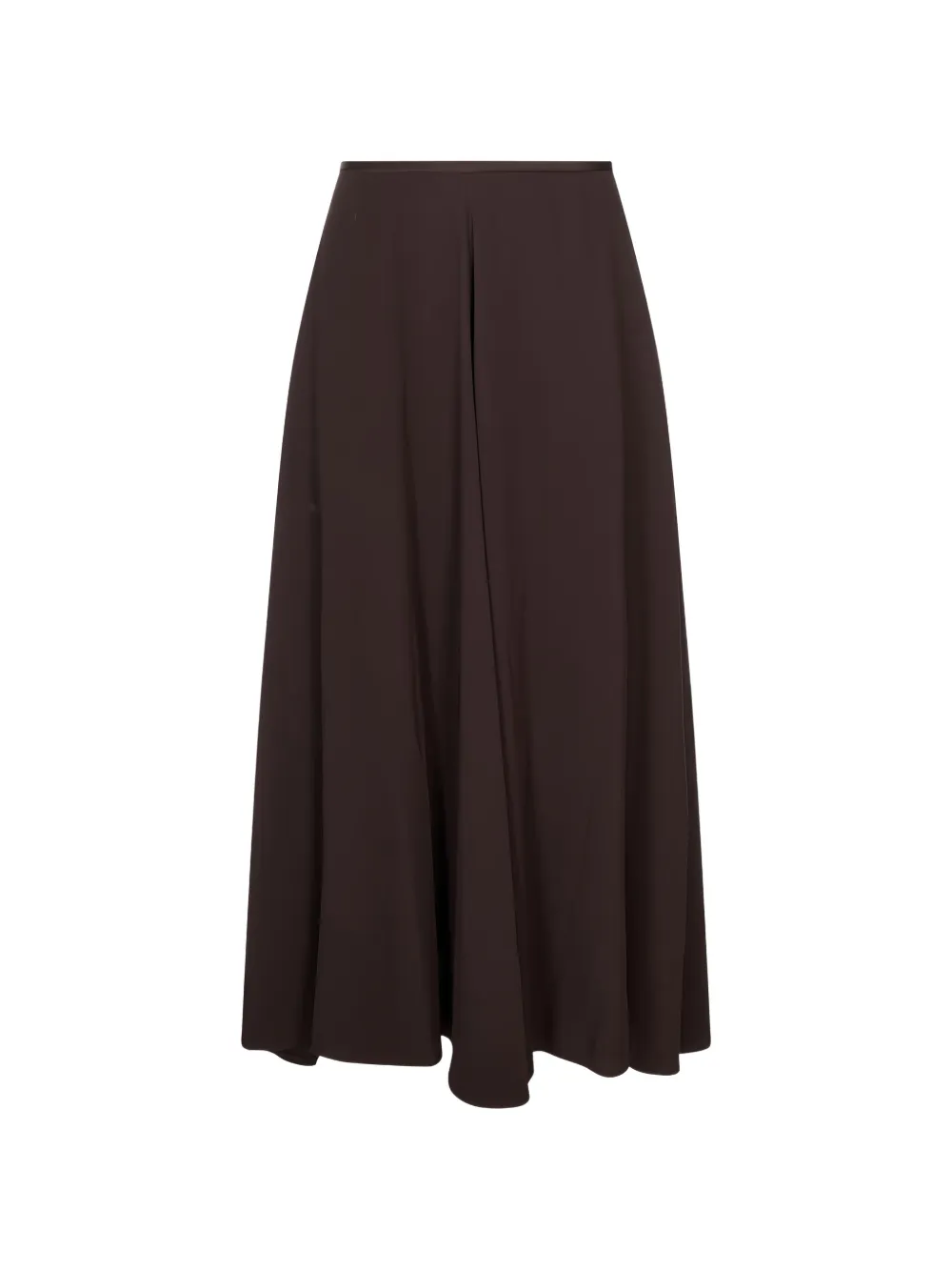 Agnona satin-trim midi A-line skirt - Marrone