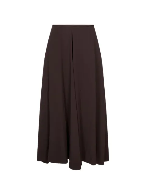 Agnona satin-trim midi A-line skirt