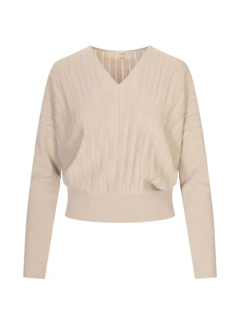 Agnona pointelle-knit V-neck jumper