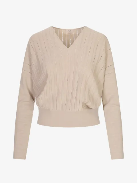 Agnona pointelle-knit V-neck jumper