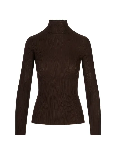 Agnona ribbed-knit scalloped-edge sweater