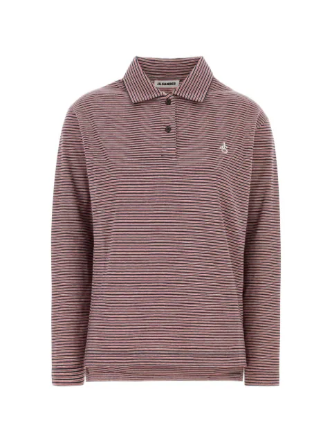 Jil Sander playera tipo polo manga larga con rayas estampadas