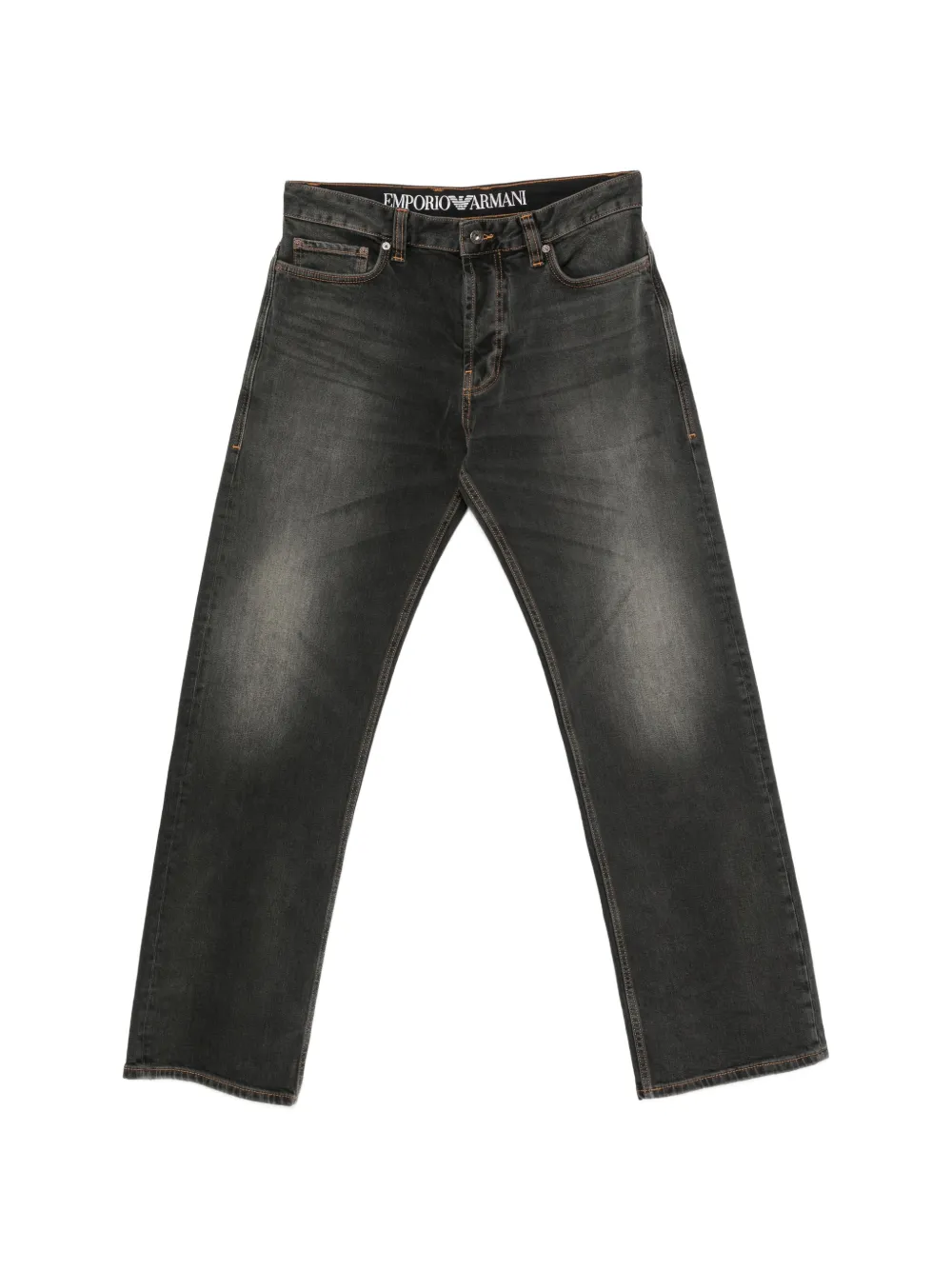 Emporio Armani zip-up straight-leg jeans - Grigio