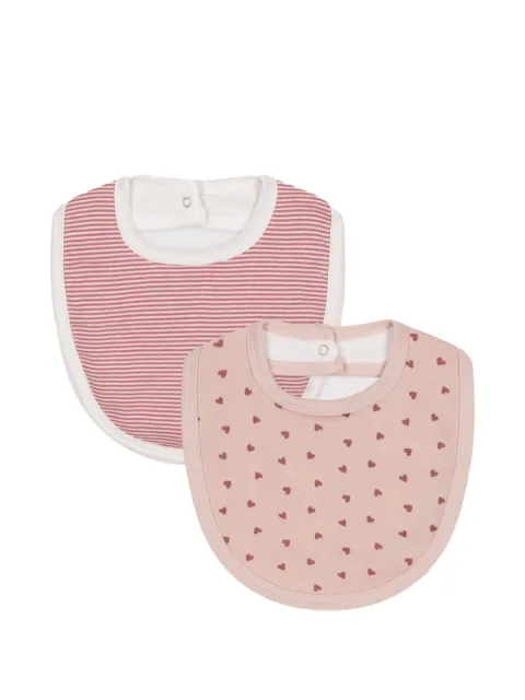 Petit Bateau heart-print striped bibs