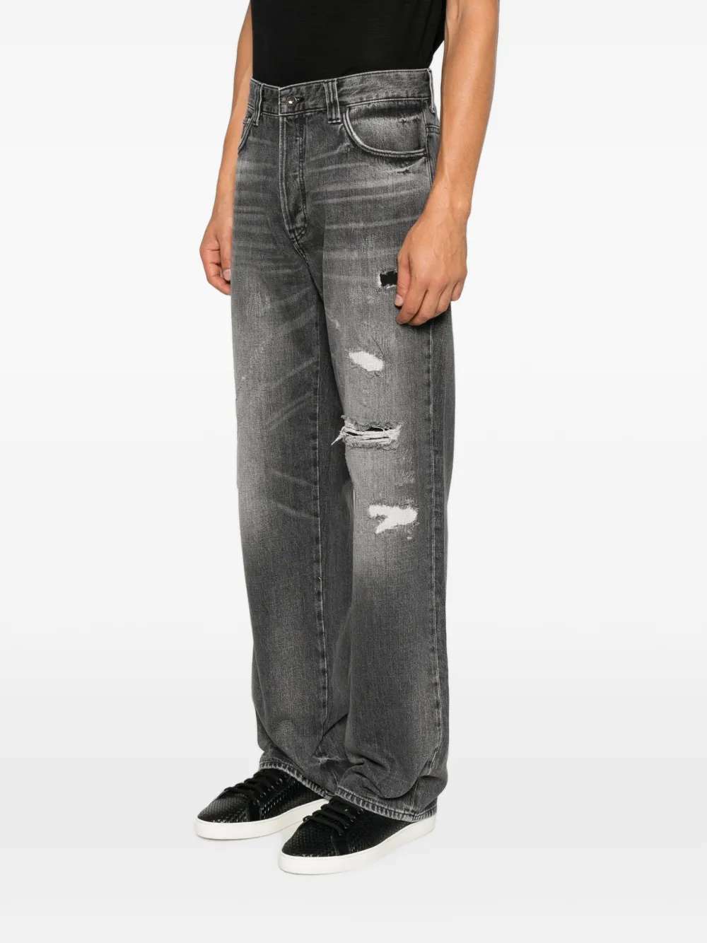 Emporio Armani Gerafelde jeans met vervaagd effect Grijs