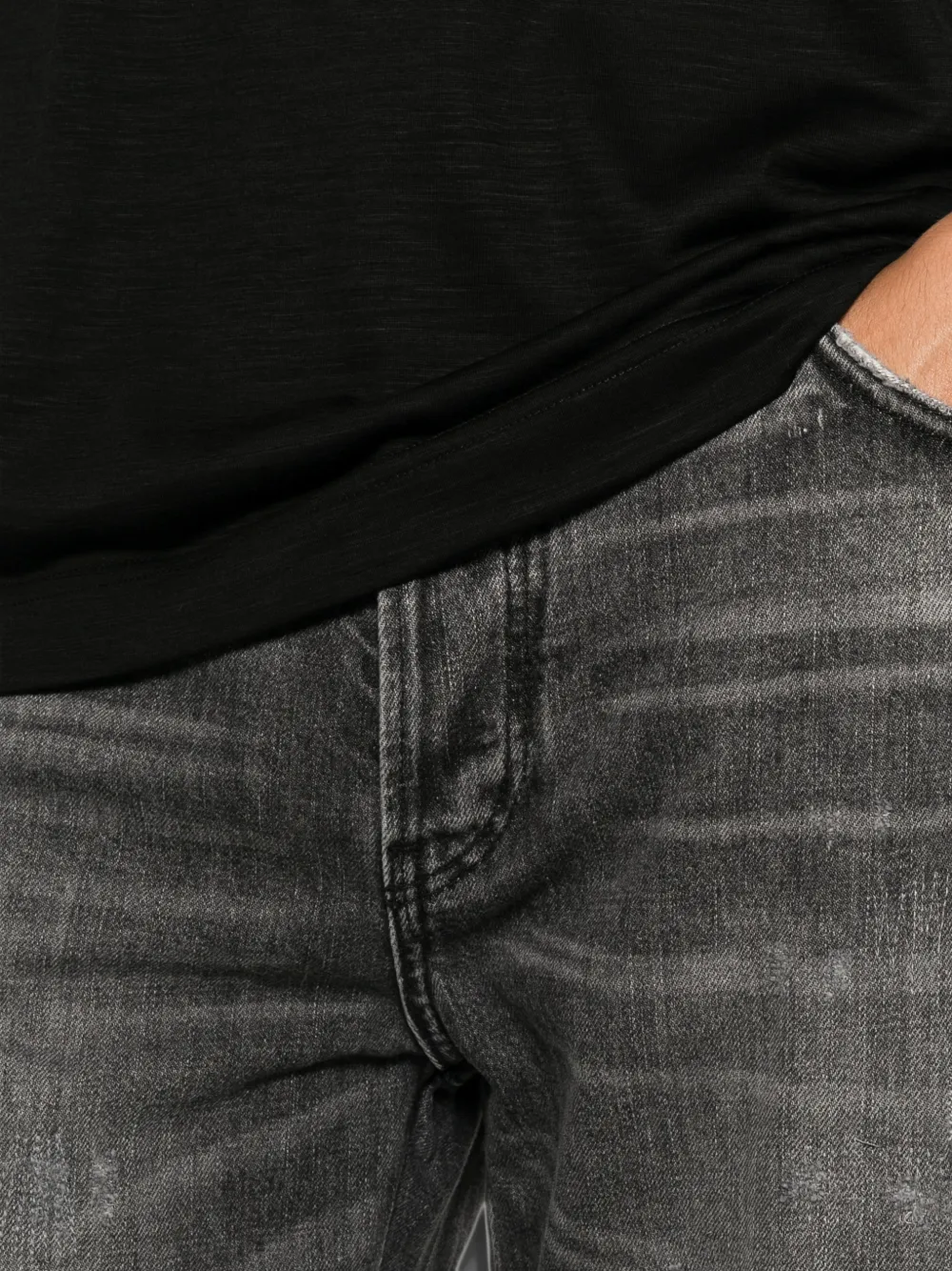 Emporio Armani Gerafelde jeans met vervaagd effect Grijs