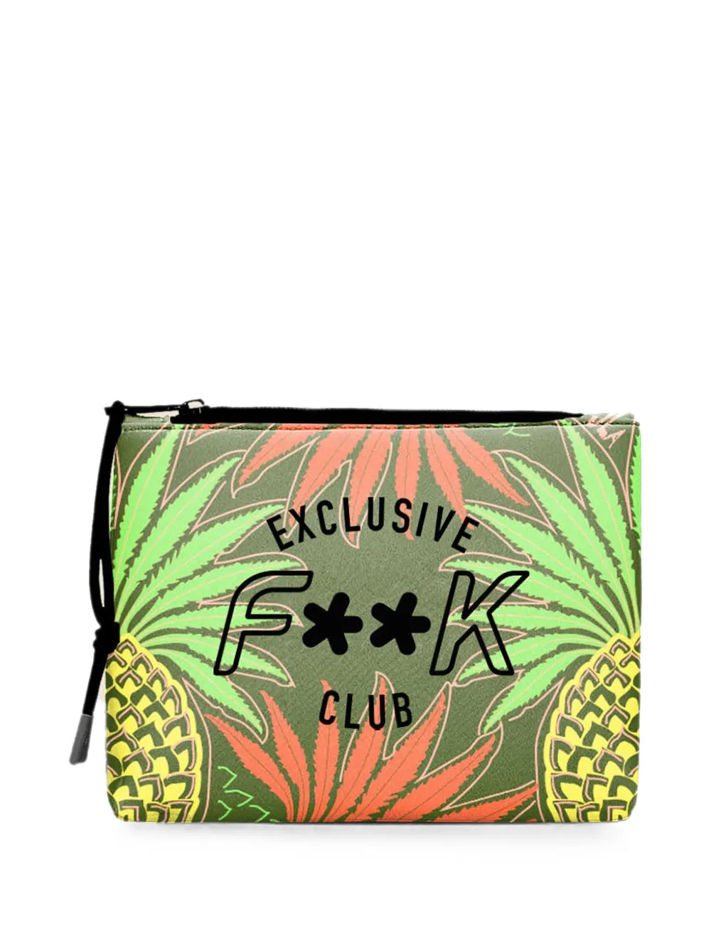 F**K kids pochette zippée à imprimé ananas - Vert