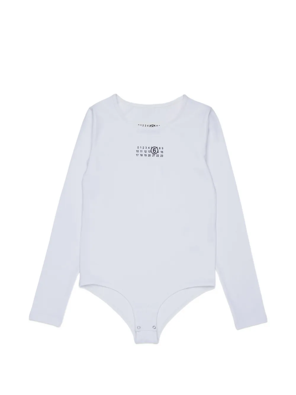 MM6 Maison Margiela Kids numbers-print long-sleeve body - Bianco