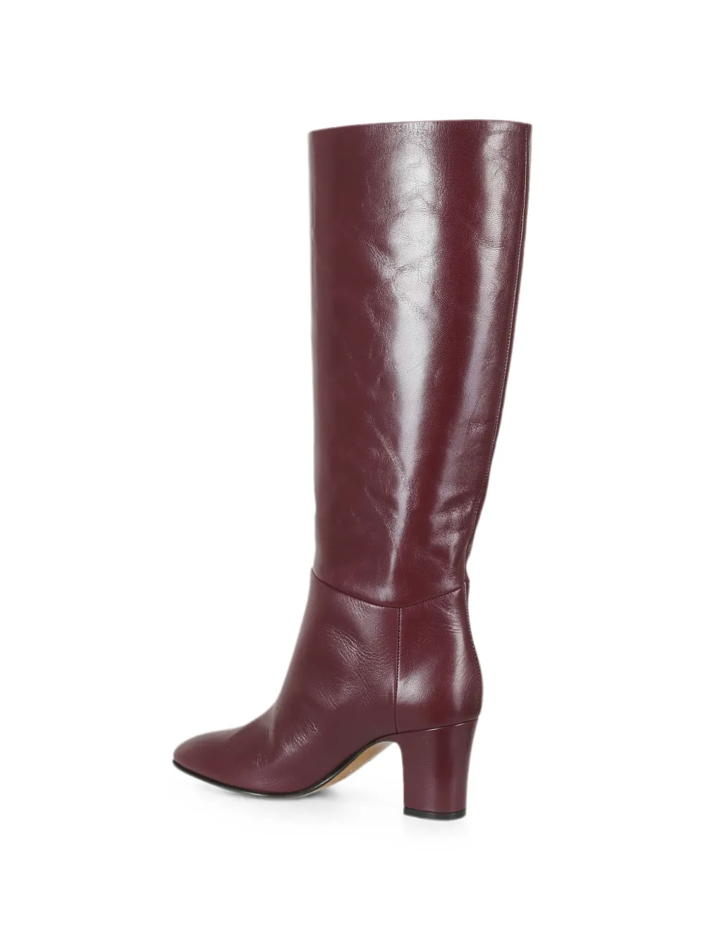 Alberta Ferretti polished-finish knee-high block-heeled boots Rood
