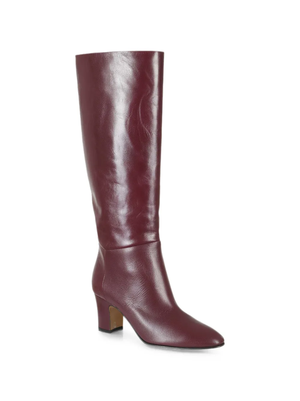 Alberta Ferretti polished-finish knee-high block-heeled boots Rood