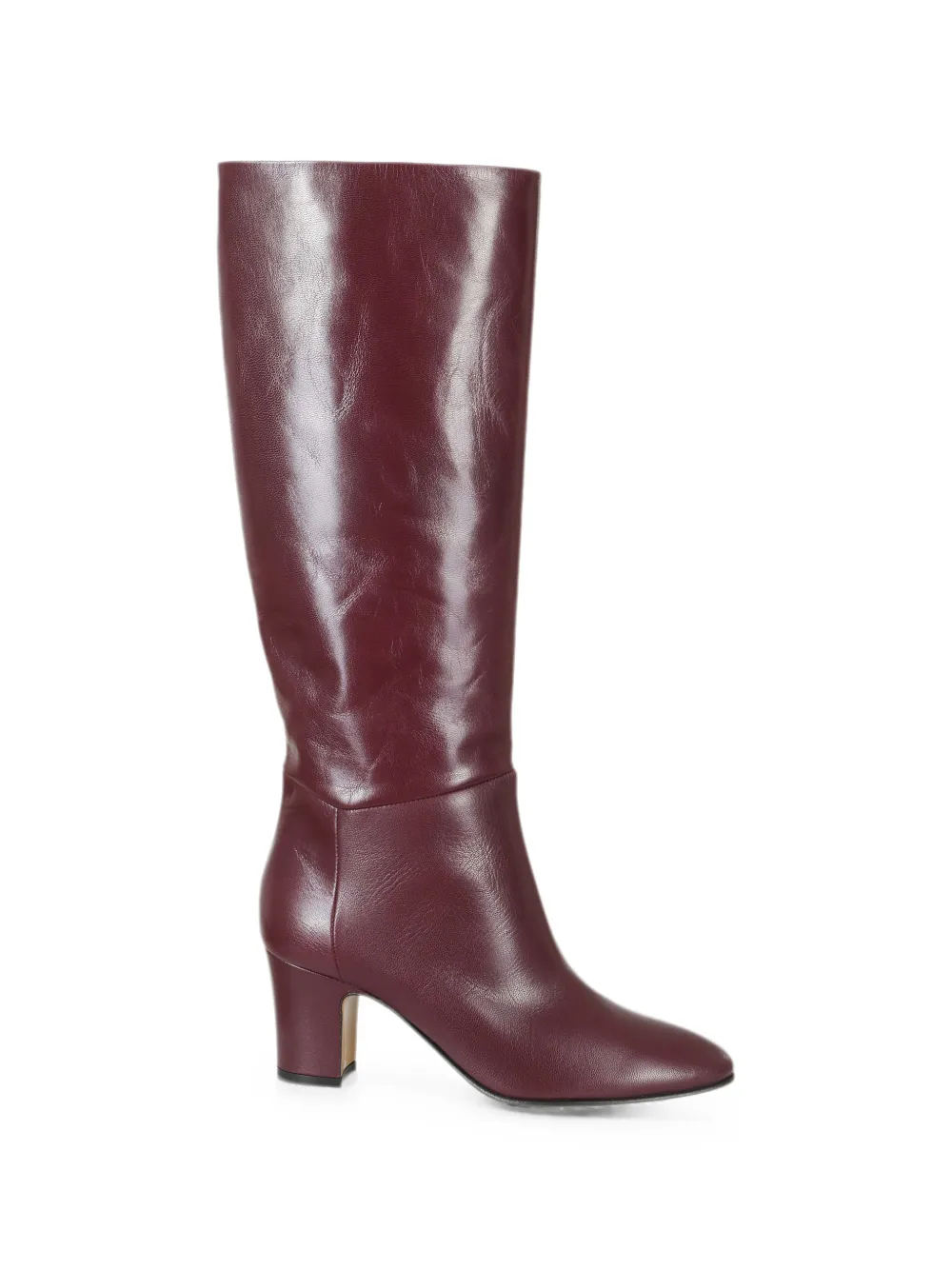 Alberta Ferretti polished-finish knee-high block-heeled boots Rood