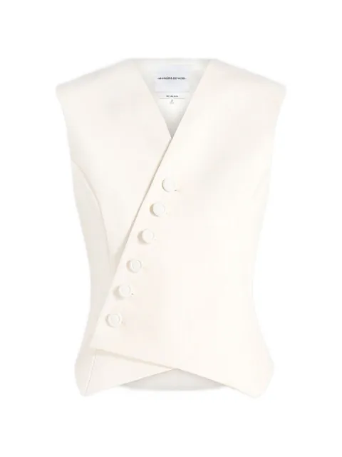 Manière De Voir Laurence in off white tailored asym wrap waistcoat