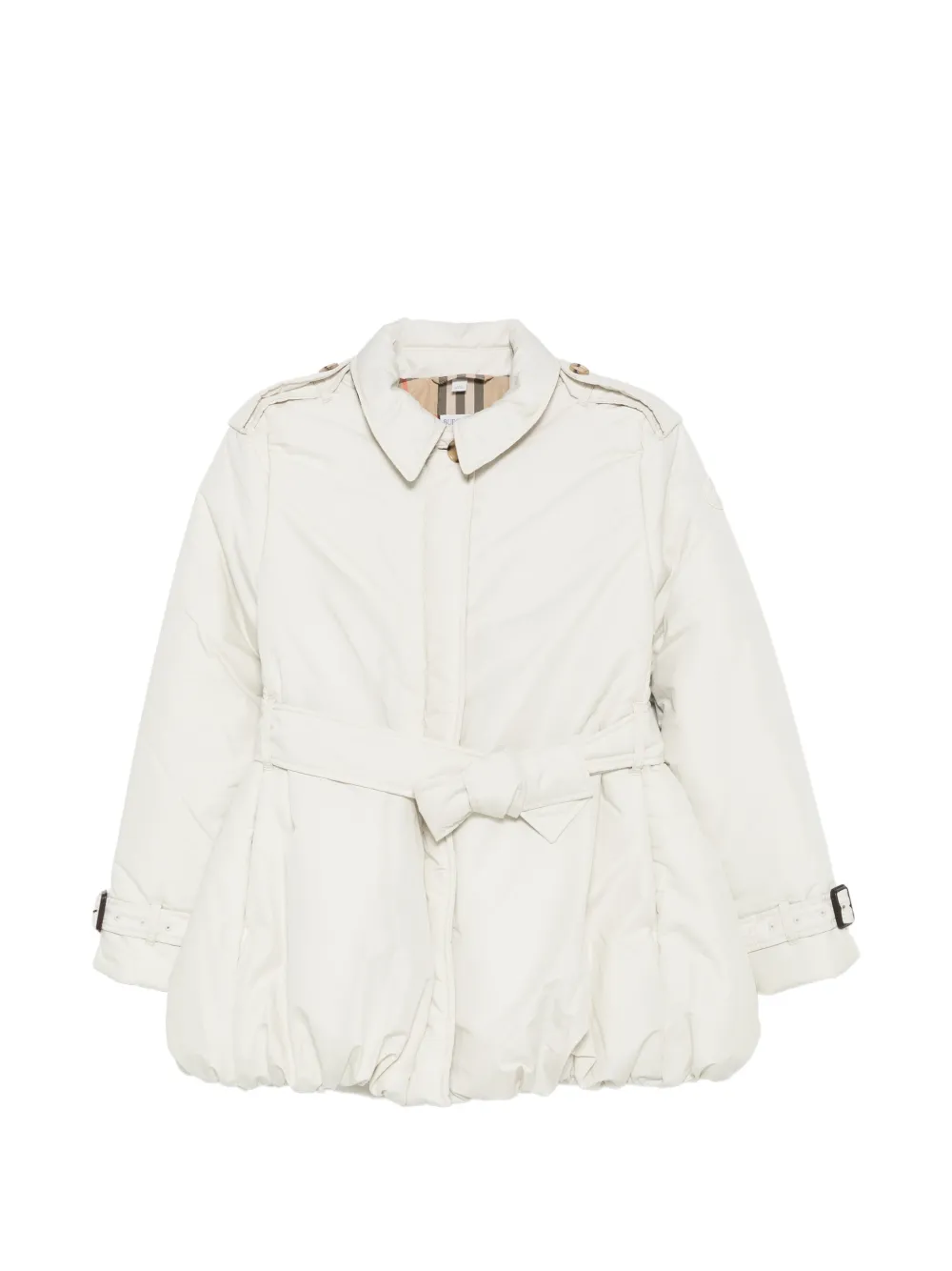 Burberry Kids belted bubble-hem coat - Toni neutri