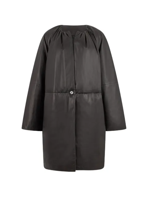 TOTEME padded leather coat black