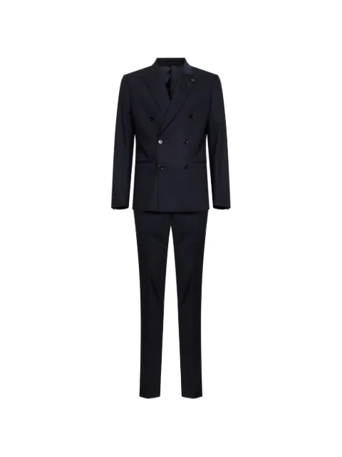 Lardini double-breasted peak-lapel suit