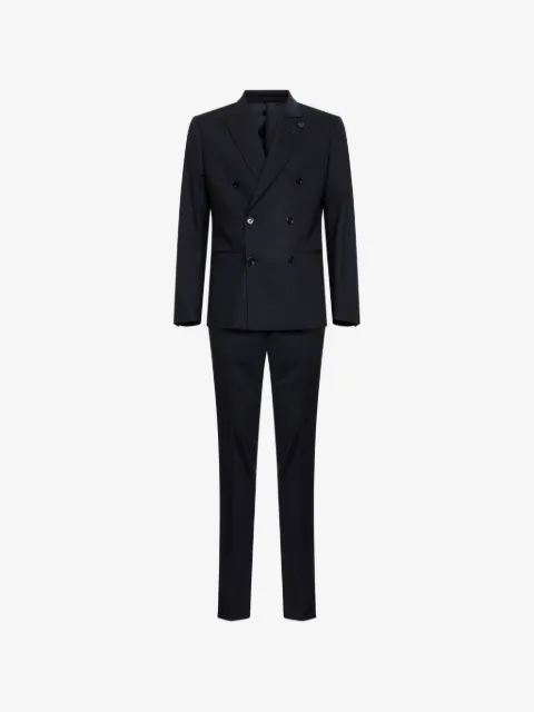 Lardini double-breasted peak-lapel suit