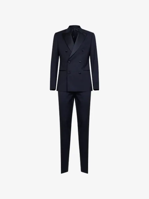Lardini double-breasted peak-lapel suit