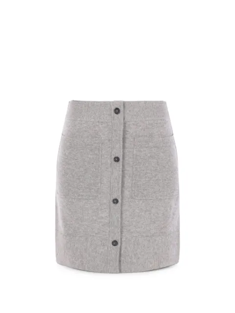 TOTEME jupe en cachemire gris chiné à boutons