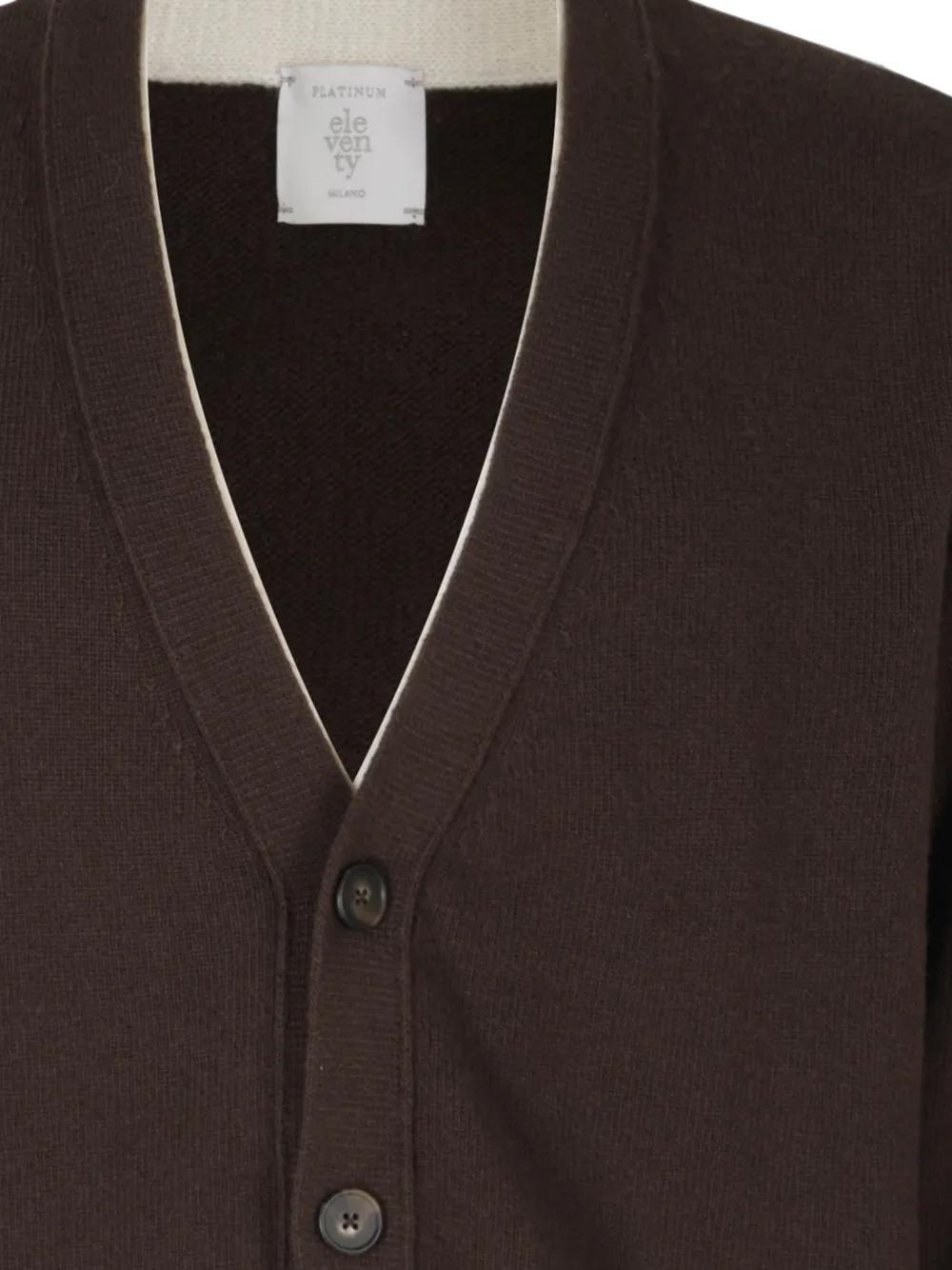 Eleventy Vest met V-hals en knoopsluiting Bruin