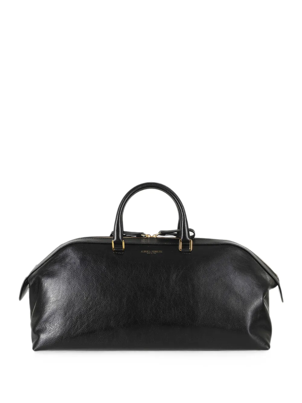 Alberta Ferretti logo-print leather tote bag - Black
