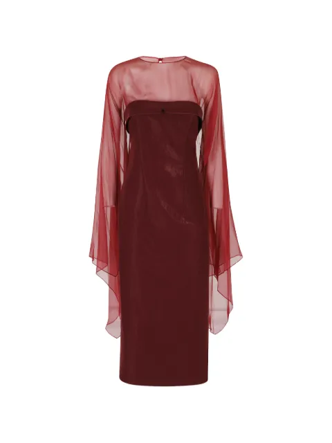 Alberta Ferretti robe-bustier mi-longue à superposition transparente