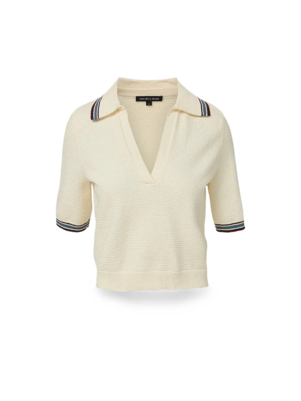 Veronica Beard Quinelle T-shirt met streepafwerking Beige