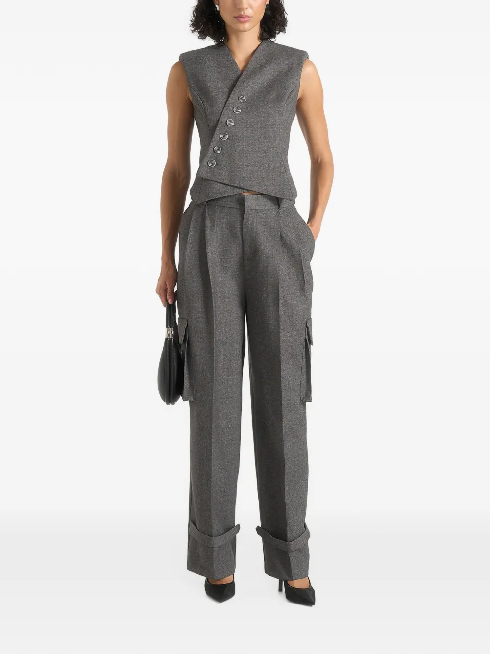 Manière De Voir Laurence gilet met wikkel-effect Grijs