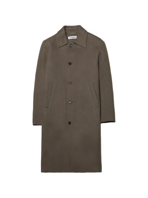 Jil Sander diagonal-weave single-breasted coat