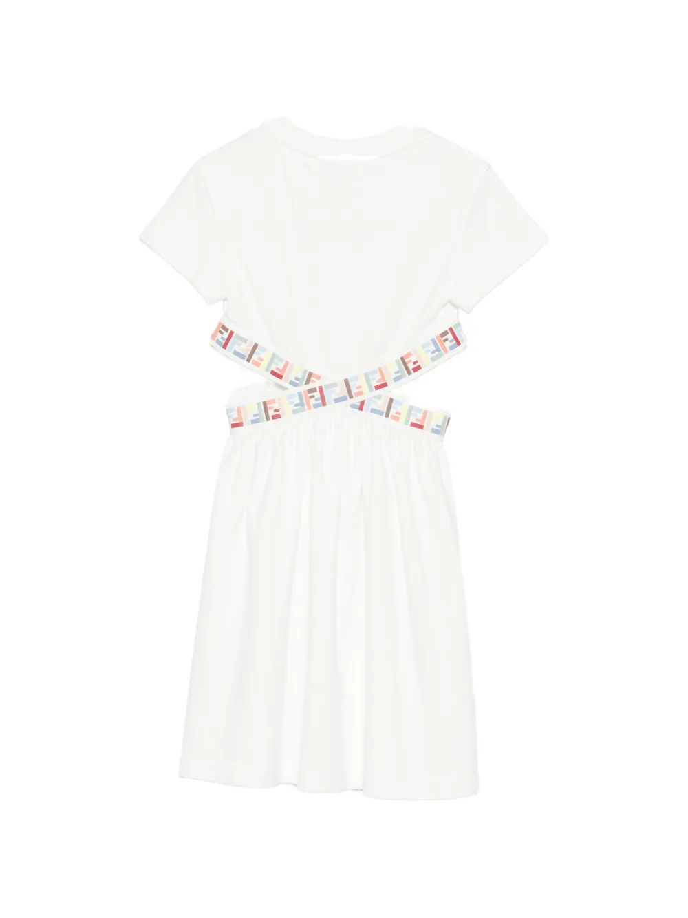 Fendi Kids Jurk met uitgesneden detail Wit