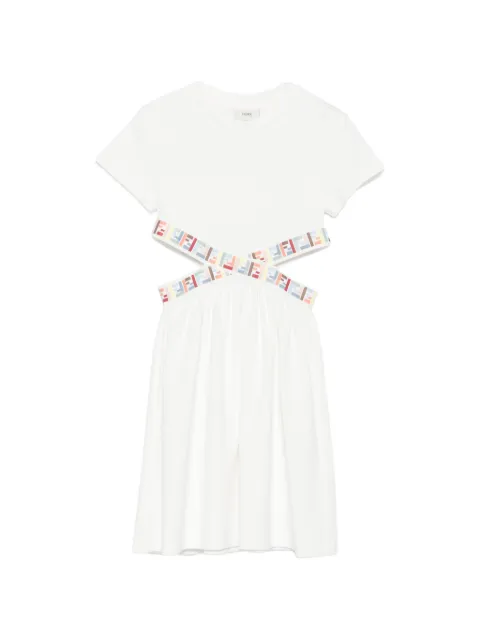 Fendi Kids FF-logo cut-out dress