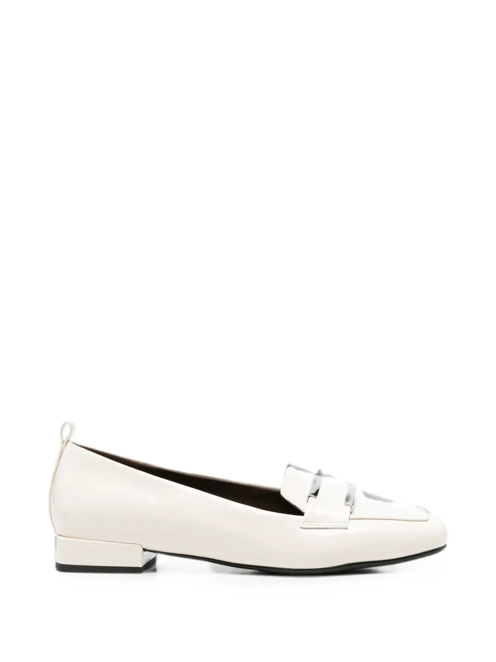 SERGIO MORETTI FIRENZE metal-plaque square-toe loafers - Toni neutri