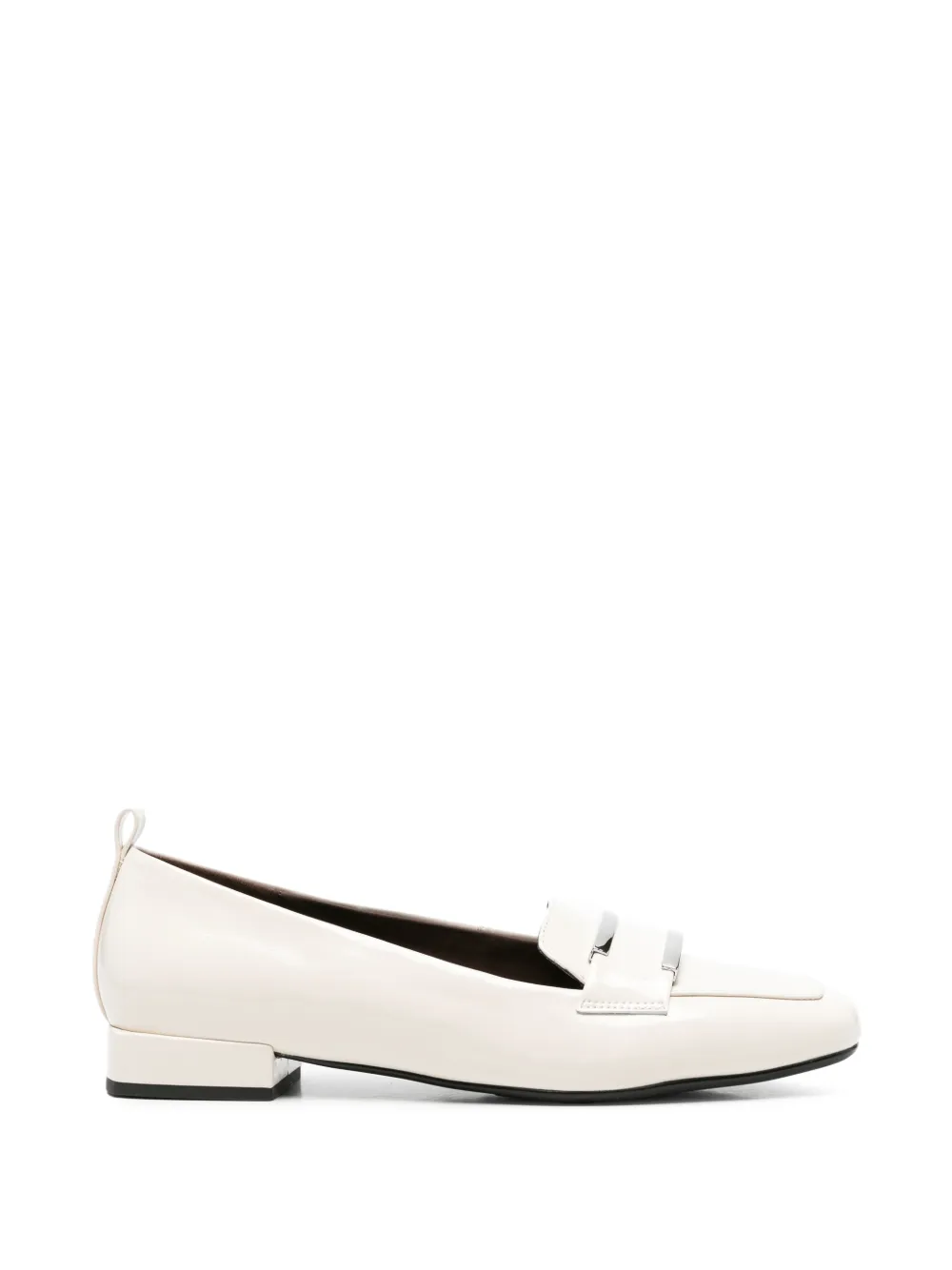 SERGIO MORETTI FIRENZE metal-plaque square-toe loafers - Toni neutri