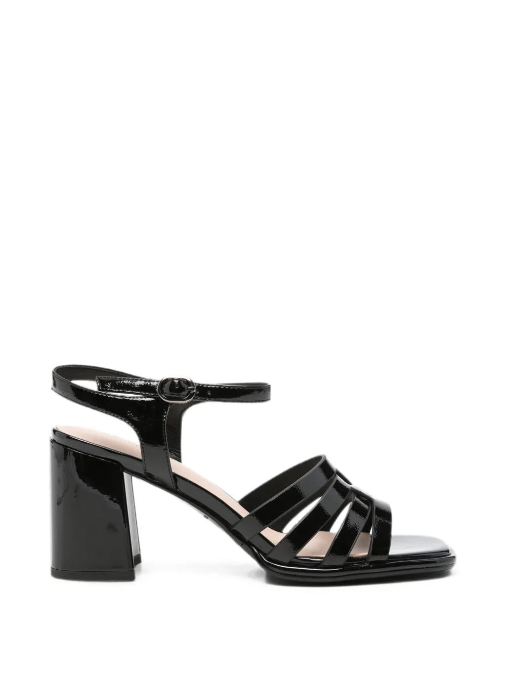 SERGIO MORETTI FIRENZE patent cage sandals - Nero