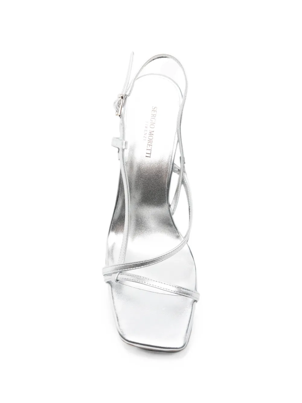 SERGIO MORETTI FIRENZE metallic-effect strappy sandals Zilver