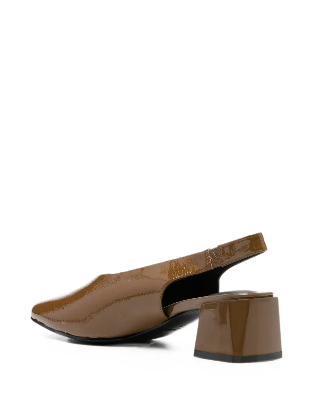 LINDA BAUMANN patent-finish slingback pumps Bruin