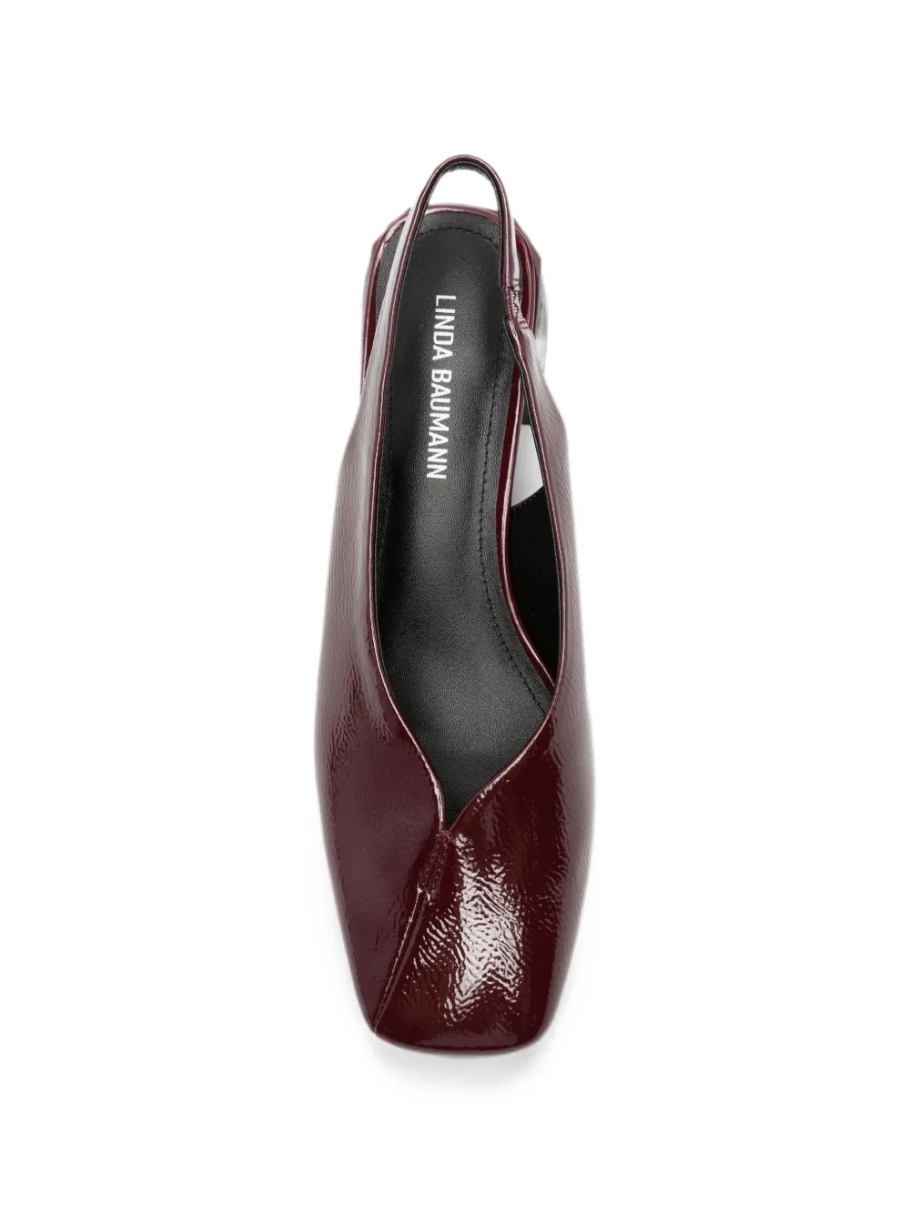 LINDA BAUMANN patent-finish slingback pumps Rood