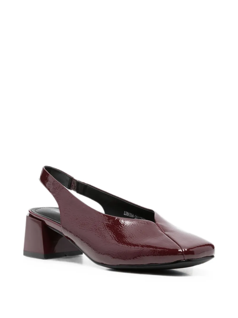 LINDA BAUMANN patent-finish slingback pumps Rood