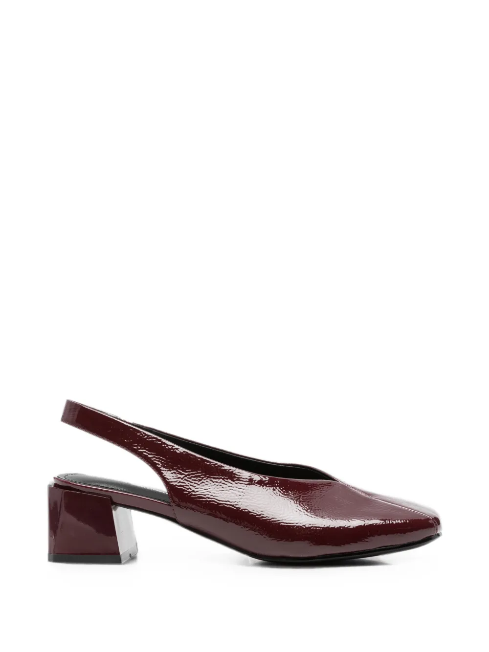 LINDA BAUMANN patent-finish slingback pumps Rood