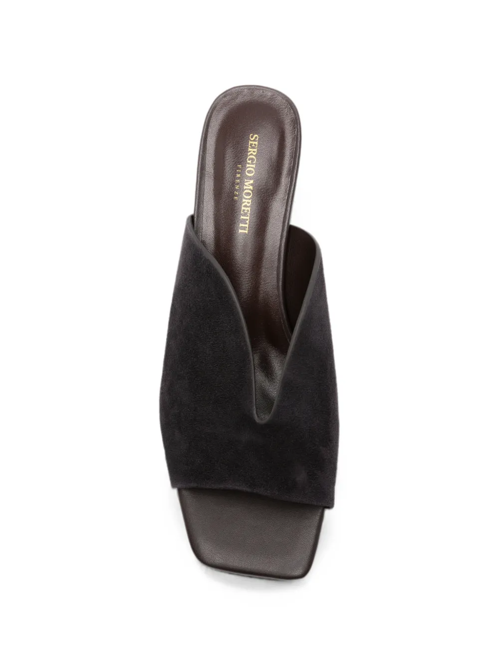 SERGIO MORETTI FIRENZE suede square-toe sandals Grijs