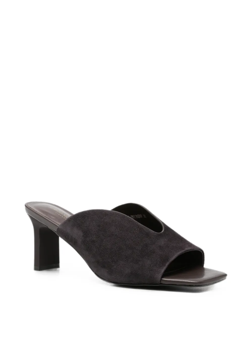 SERGIO MORETTI FIRENZE suede square-toe sandals Grijs