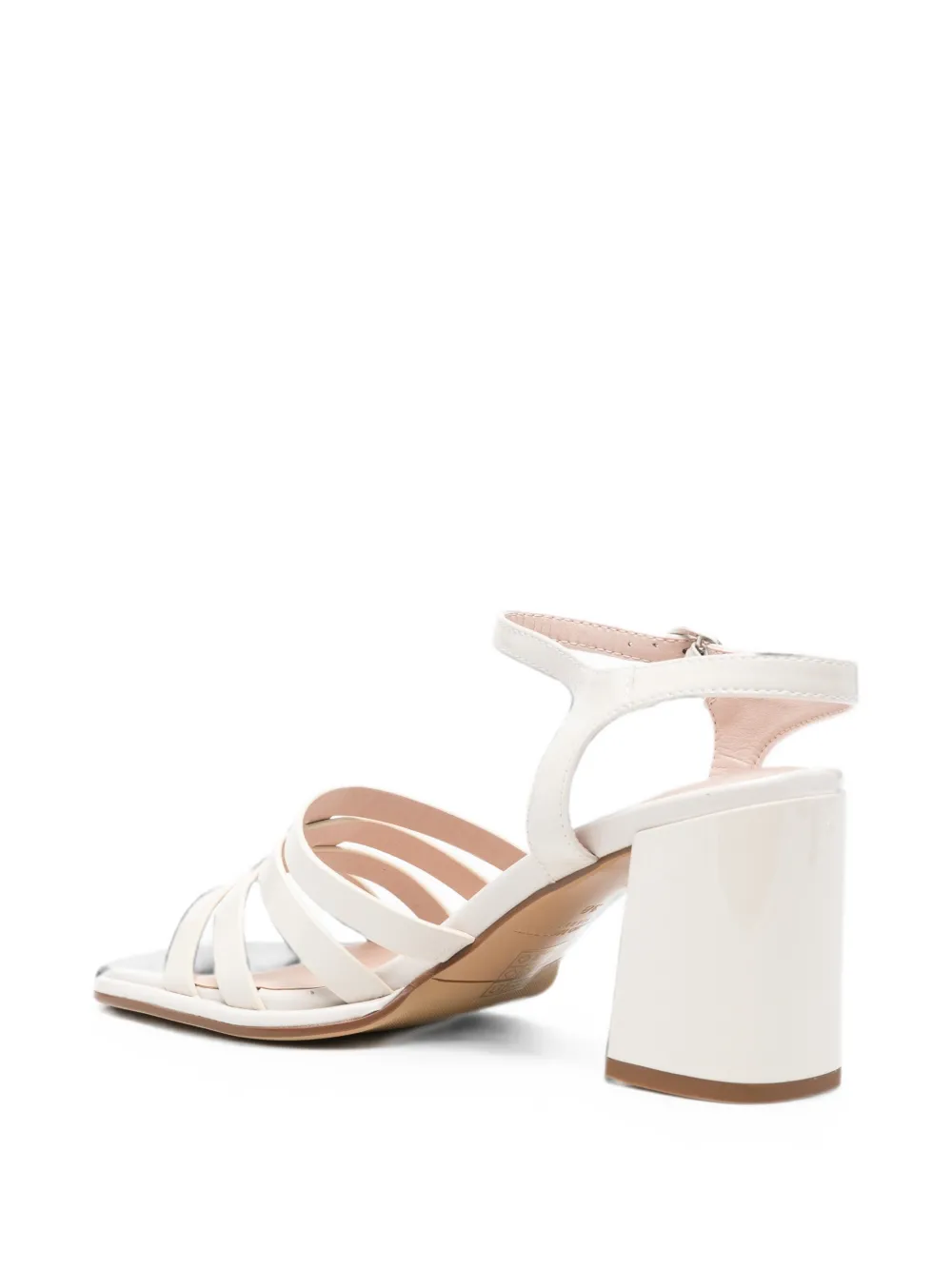 SERGIO MORETTI FIRENZE cage-strap block-heel sandals Beige