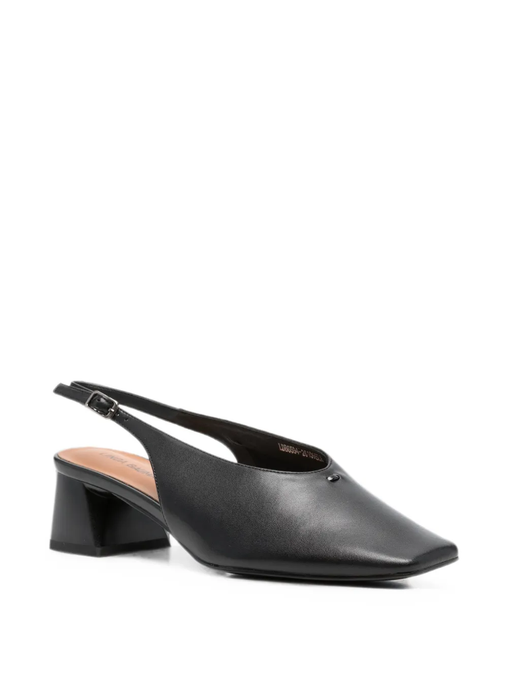 LINDA BAUMANN square-toe slingback pumps Zwart