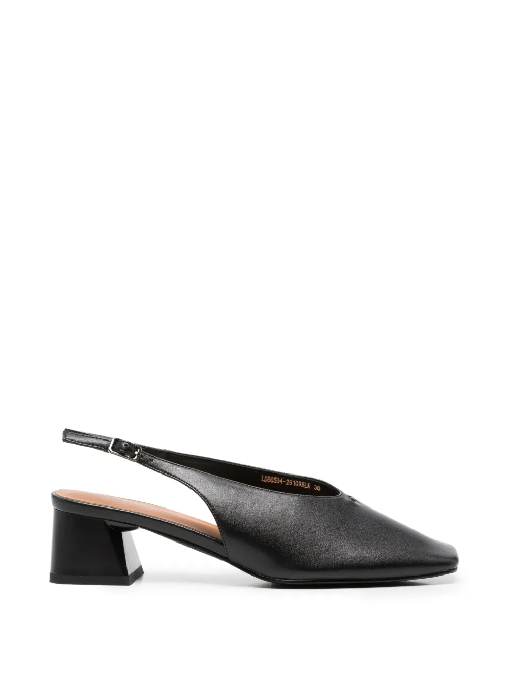 LINDA BAUMANN square-toe slingback pumps Zwart